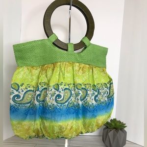 Multi colored handbag